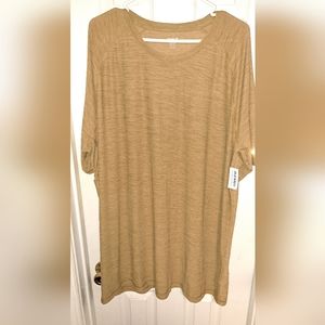 Mens Big and Tall Dry wicking short sleeve. 3XT Tan/Yellow